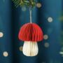 Two Mushroom Hanging Honeycomb Paper Decorations, thumbnail 1 of 2