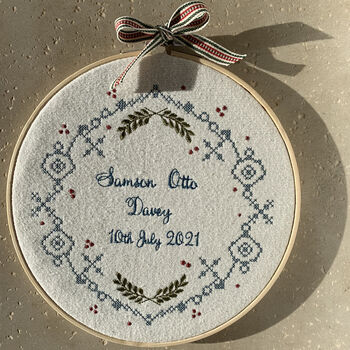 Embroidered Name Hoop Dots, 3 of 7