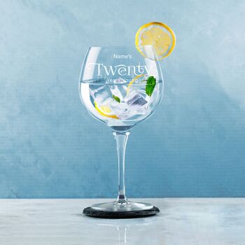 Personalised 20th Birthday Gin Glass, 5 of 8