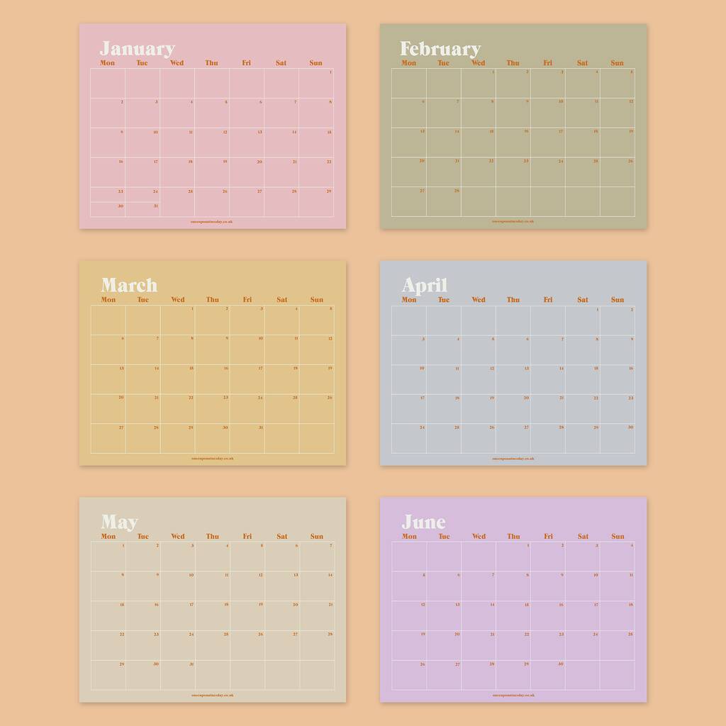 2023 Pastels Minimalist Calendar A4 Calendar By Once Upon A Tuesday