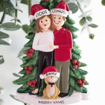 Personalised Couple With Dog Christmas Decoration, 7 of 7