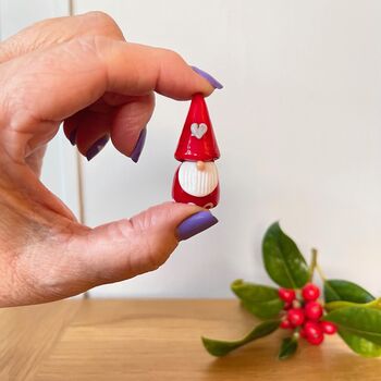 Christmas Tiny Hand Blown Christmas Gonk Pair, 2 of 3