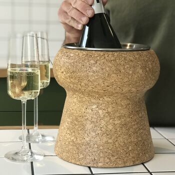 Cork And Steel Wine Cooler 11th Anniversary Gift, 9 of 12