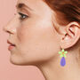 Daisy Flower Drop Earrings In Pastel Green, thumbnail 2 of 4