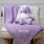 Personalised Toffee Moon Blanket And Lilac Bashful Toy, thumbnail 1 of 5