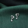 Sterling Silver Heart Earrings With Crystal Hanging, thumbnail 1 of 6