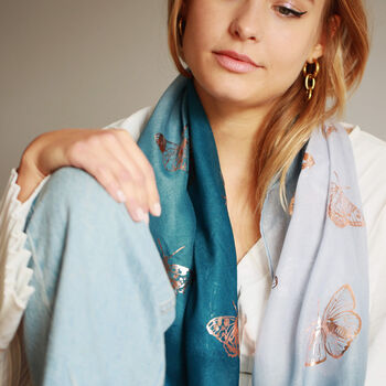 British Butterflies Rose Gold Foil Scarf, 3 of 12