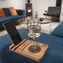 Personalised Solid Walnut Sofa Coaster Phone Stand, thumbnail 7 of 11