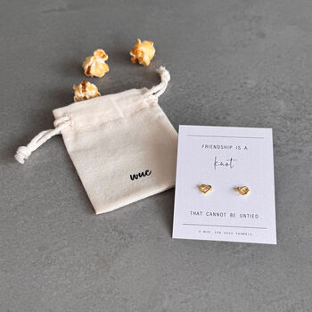 Friendship Knot Heart Earrings In Sterling Silver, 9 of 10