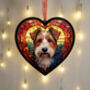 Welsh Terrier Stained Glass Effect Heart Suncatcher, thumbnail 2 of 4