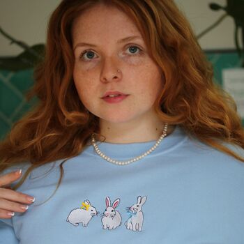 Trio Of Rabbits Embroidered Sweater, 5 of 9