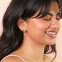 Heart And Teardrop Stud Earrings In Gold, thumbnail 3 of 4