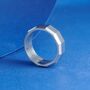 Silver Engraved 8 Mm Geometric Band Ring For Men And Women, thumbnail 3 of 12