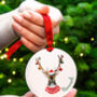 Personalised Christmas Reindeer Tree Decoration, thumbnail 1 of 8