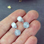 Sterling Silver Round Semi Precious Birthstone Earrings, thumbnail 2 of 10