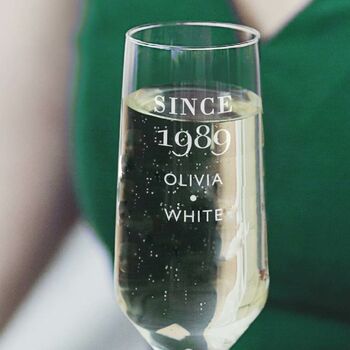 Personalised 'Since' Birthday Champagne Flute, 2 of 6