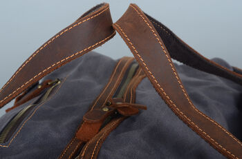 Classic Vintage Look Waxed Canvas Duffle Bag, 11 of 12