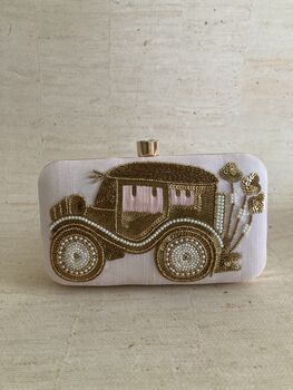 Doli Car Pink Handcrafted Rectangular Clutch Bag, 2 of 10