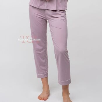 Blue Plain Soft Cotton Solid Sleepwear Pyjama Set, 7 of 12