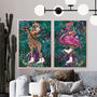 Flamingo In Tropical Flower Jungle Wall Art Print, thumbnail 2 of 5