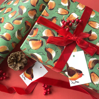 Christmas Robins Wrapping Paper, 6 of 11