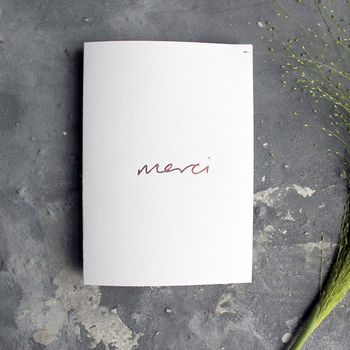 'Merci' Hand Foiled Thank You Card, 2 of 3