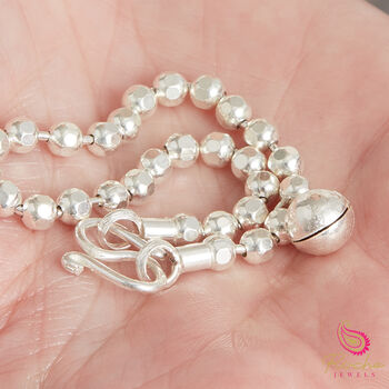 Silver Musical Charm Faceted Ball Layering Bracelet, 5 of 12