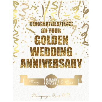 50th Golden Wedding Anniversary Champagne, 2 of 5