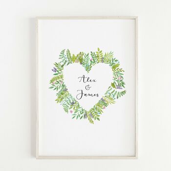 Personalised Floral Watercolour Wall Art, 4 of 5
