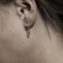 Silver Or Gold Vermeil Plated Pink Tourmaline Hoops, thumbnail 3 of 4