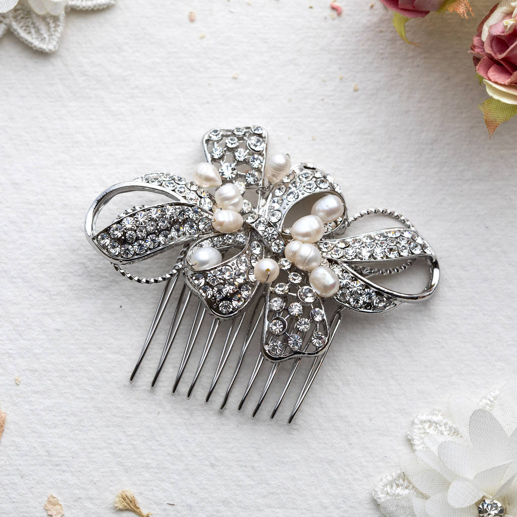 Laura Pearl And Crystal Hair Comb By Lola & Alice | notonthehighstreet.com