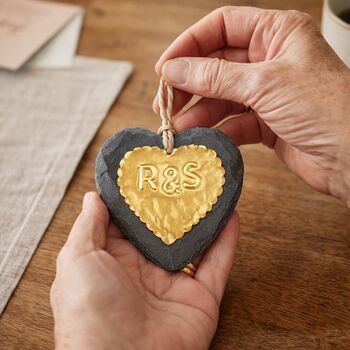 Personalised Golden Heart 50th Wedding Anniversary Gift, 2 of 9
