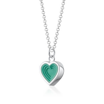 Geometric Turquoise Heart Charm Necklace, 7 of 9