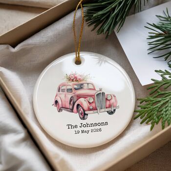 Personalised Wedding Car Ceramic Heart, 9 of 9