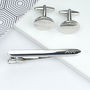 Personalised Oval Cufflinks And Tie Clip Set, thumbnail 4 of 9