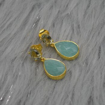 Amazonite Green Amethyst Earrings, 2 of 6