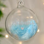 Personalised Pink Or Blue Feather Glass Bauble – Christmas Tree Decorations, thumbnail 5 of 10