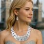 Sterling Silver Statement Roman Bib Necklace, thumbnail 1 of 8