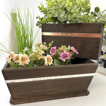 Personalised Wooden Pot Planter, 9 of 12