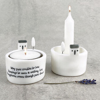 Porcelain Tea Light And Candle Holder, 2 of 6
