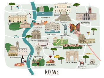 Personalised Rome Map Print, 2 of 7
