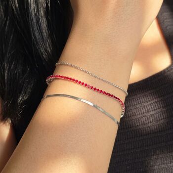 Garnet Gemstone Sterling Silver Tennis Bracelet, 2 of 4