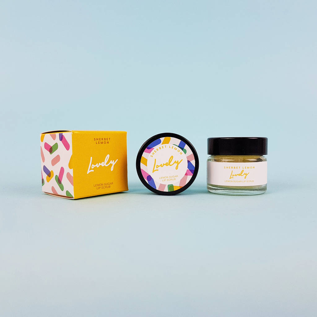 sherbet lemon lemon sugar lip scrub by lovely skincare 