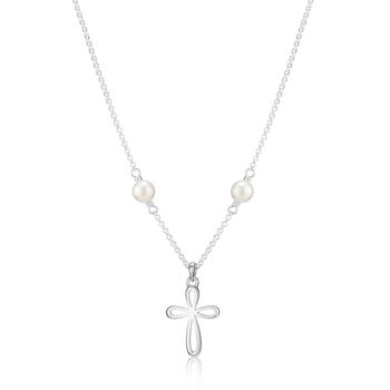 First Pearls Cherish Cross Necklace – Christening Or First Holy Communion Gift, 2 of 4
