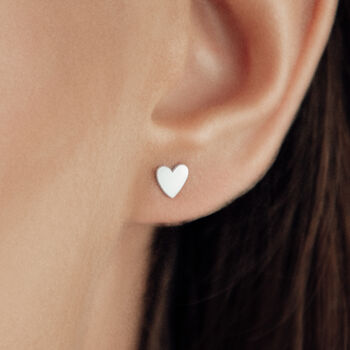Little Heart Earrings, 18k Gold Or Silver Plated, 2 of 6