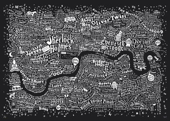 Typographic Map Of Literary London Print, 7 of 9