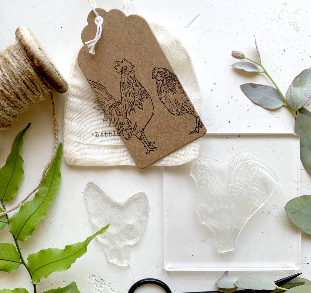 Chicken And Rooster Rubber Stamps, 1 of 6
