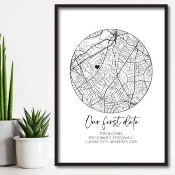 Personalised Our First Date Print, Anniversary Gift Print, Valentines Day, 3 of 4
