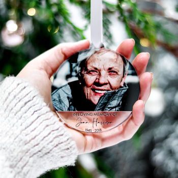 In Loving Memory Personalised Photo Memorial Ornament, 7 of 10