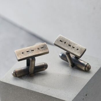Personalised Rectangle Morse Code Cufflinks, 2 of 4